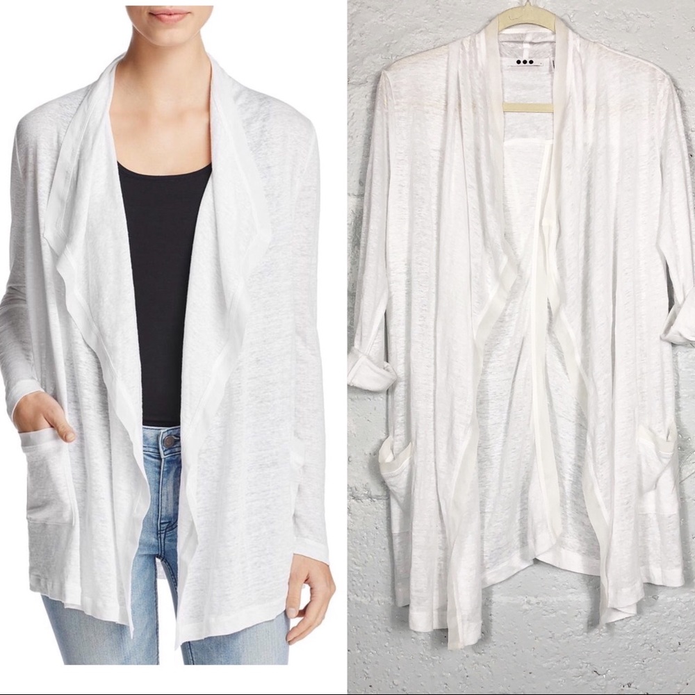 Three Dots Linen Cardigan Size Small